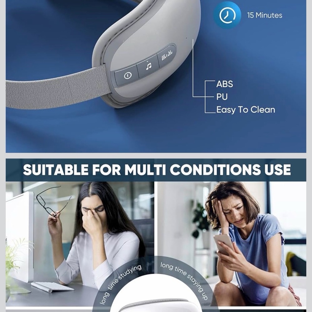 Eye Massager with Constant Temperature Hot Compress - White - Picture 2 of 3